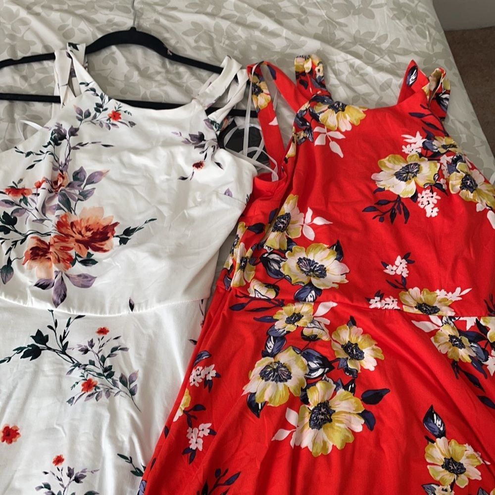 Orange floral Dress